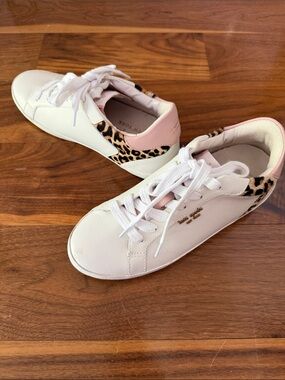 Kate Spade New York Ace Sneaker White Lovely Leopard Women Size 8.5 B